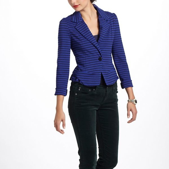 Anthropologie Cartonnier Striped Spinnaker Blazer - Picture 7 of 7